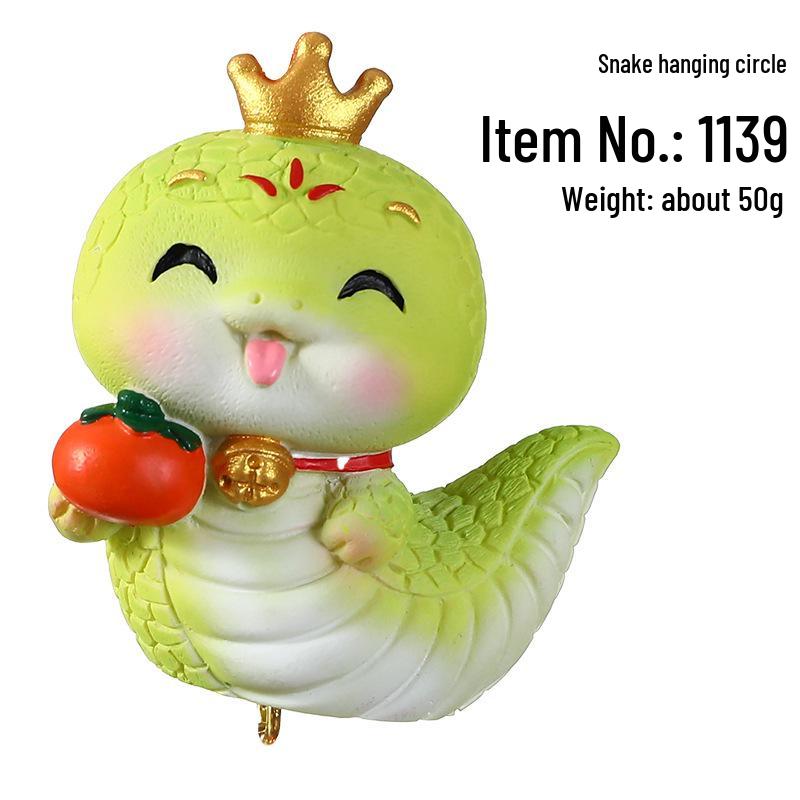 Zodiac Snake Car Pendant: Golden Snake Year Craft Decoration Mascot