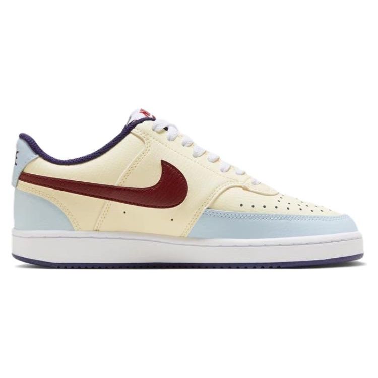 Nike Court Vision 1 Low Comfortable Versatile Classic Low-Top Skate Shoes Women Sneakers Yellow Beige FV8114-161