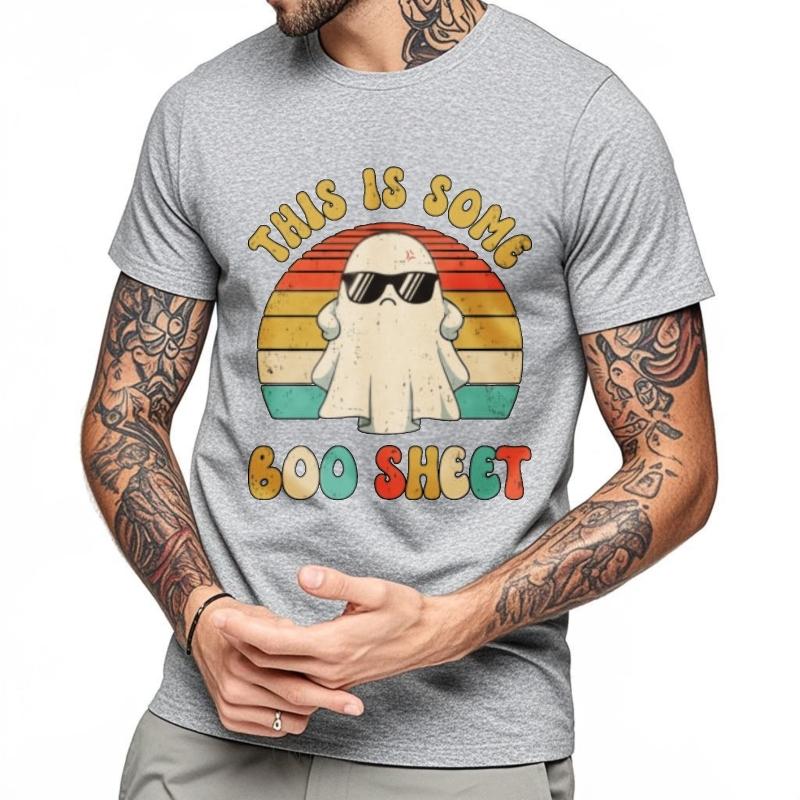 Summer Top Relaxed Fit For Man Fashionable T Shirt Black This Is Some Boo Sheet Ghost With Sunglasses Classic Men Top Tees