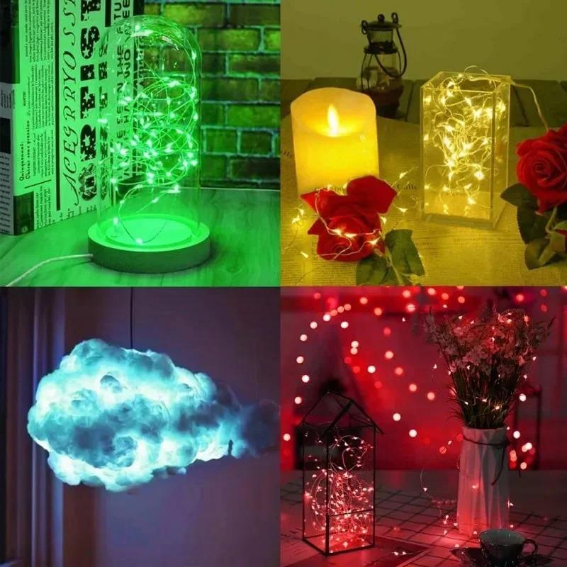 1m-30m LED String Light 8 Colors Fairy Lights LED Copper Wire Battery Powered for Wedding Party Christmas Decor Holiday Garland