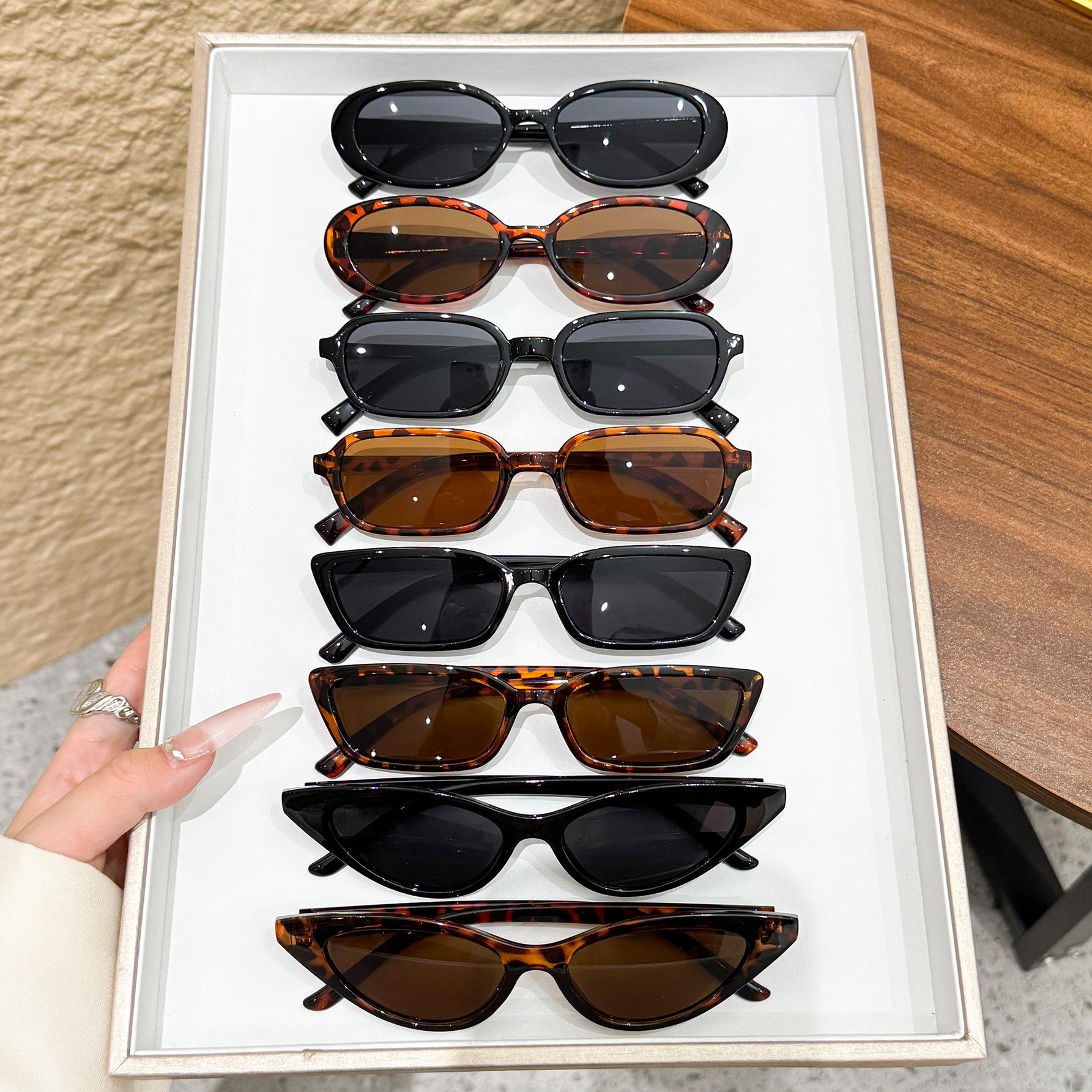 8Pcs European and American Retro Fashion Small Oval Frame Sunglasses for Both Men and Women, Stylish and Versatile