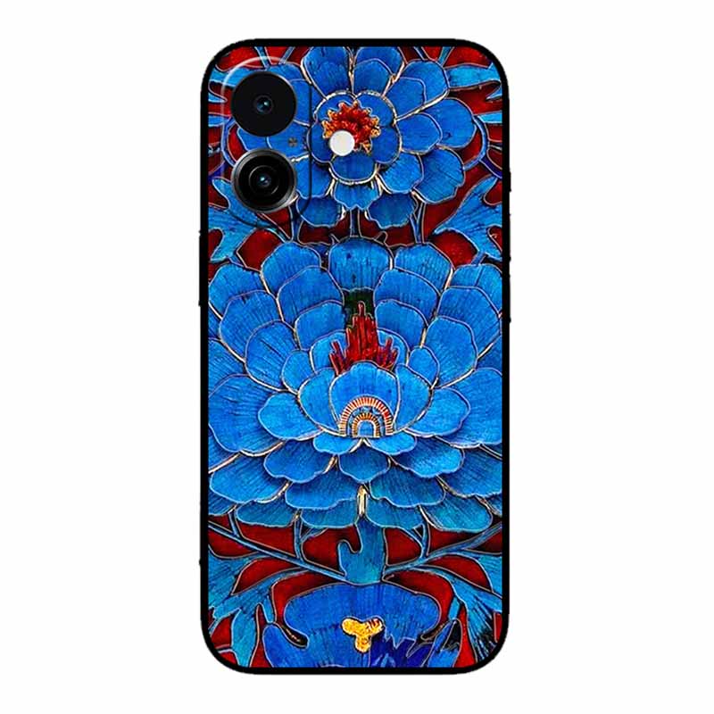 3D Emboss Case For iphone 17 2025 Phone Case Coque Flowers Black Silicone Soft Back Cover For iphone 17 5G Case 6.3" Funda Shell