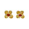 Retro Elegant Floral Gold Stud Earrings - Women's Timeless Versatile Style