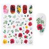 1Pc Nail Stickers Spring Summer Flowers Green Leaves Simulation Dragonfly Nail Art Decoration Water Slides Decals Transfer Foils