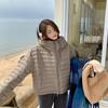 Lightweight Hooded Short Down Jacket 2025 Women'S New Winter Loose Large Size White Duck Down