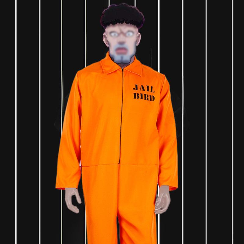 Cross-Border Orange Prisoner Costume for Men - Halloween Cosplay