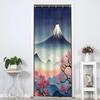 Mount Fuji Shower Curtain Japan Famous Landscape Cherry Flower Mountains Abstract Scenery Shower Curtains For Bathroom