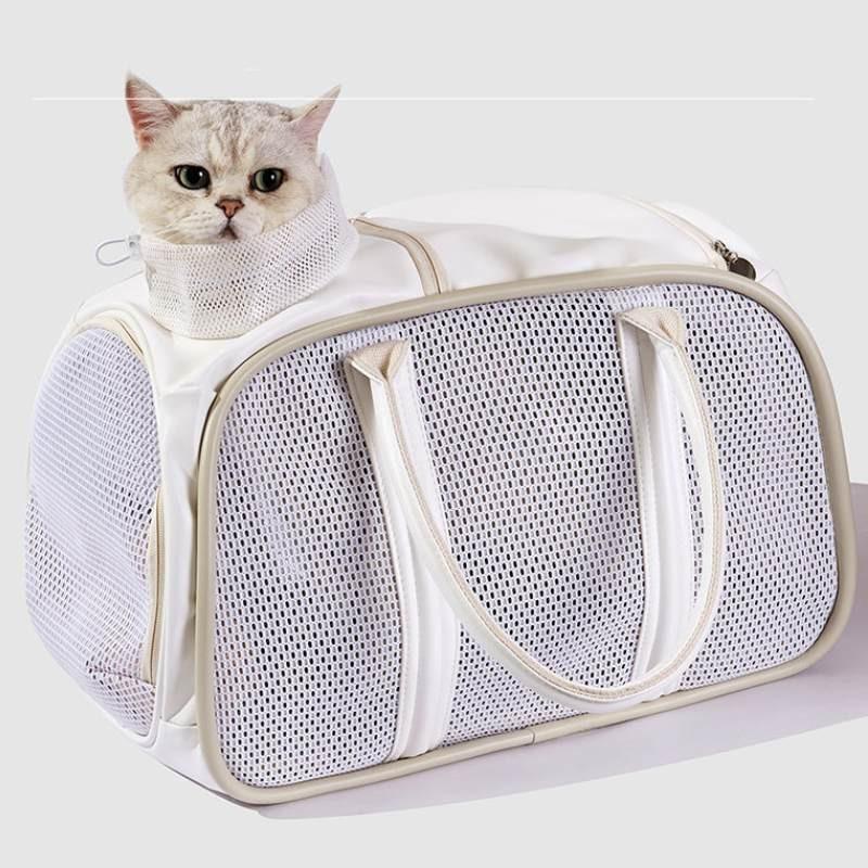 Borsa da Trasporto per Animali Domestici in Materiale PU per Gatti e Cani Piccoli Borsa da Viaggio Portatile per Proprietari di Animali Domestici