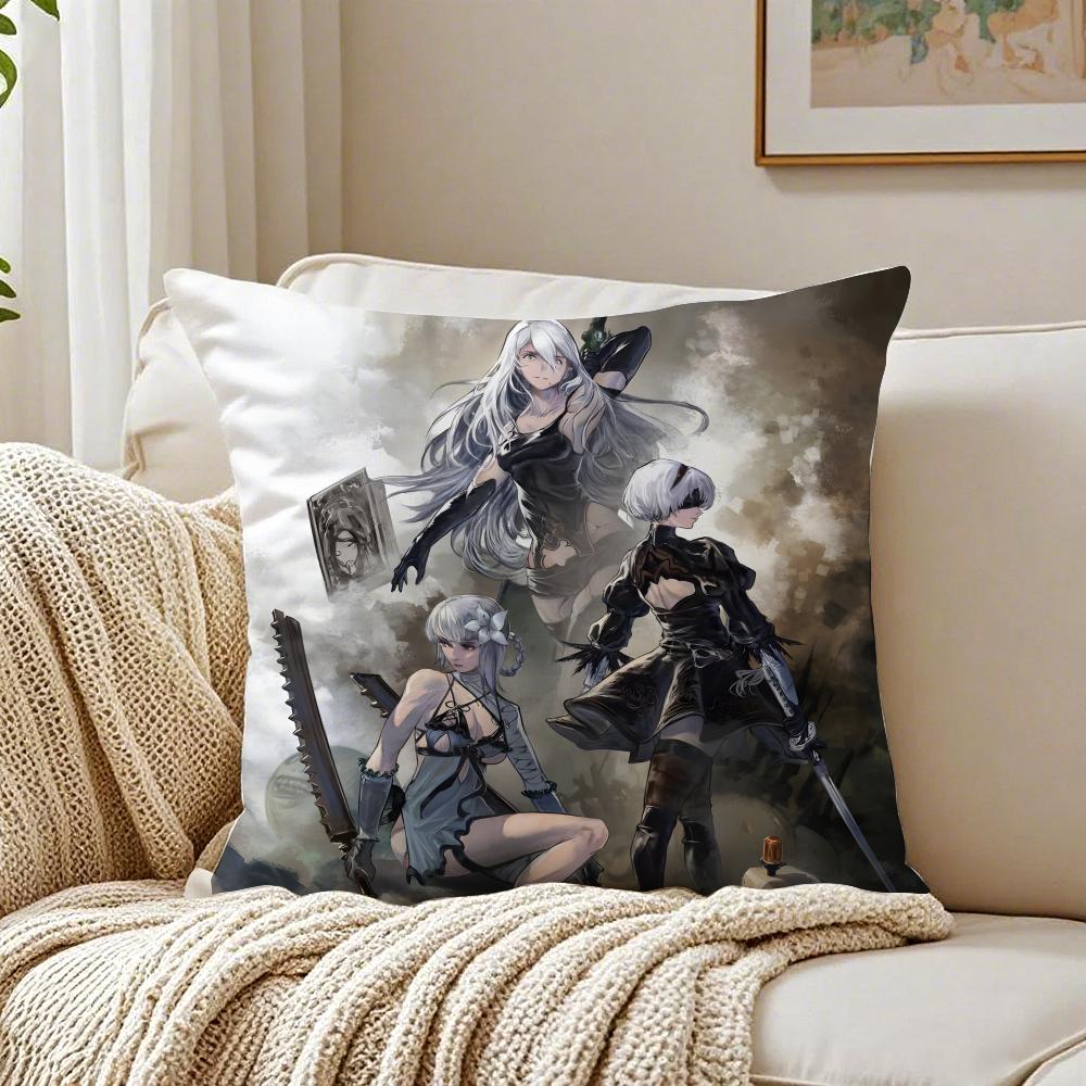 nNieR Replicant Pillow Game Character Cushion Cover Pillowcase Antidustmite living Room Sofa Decor Cushion Room