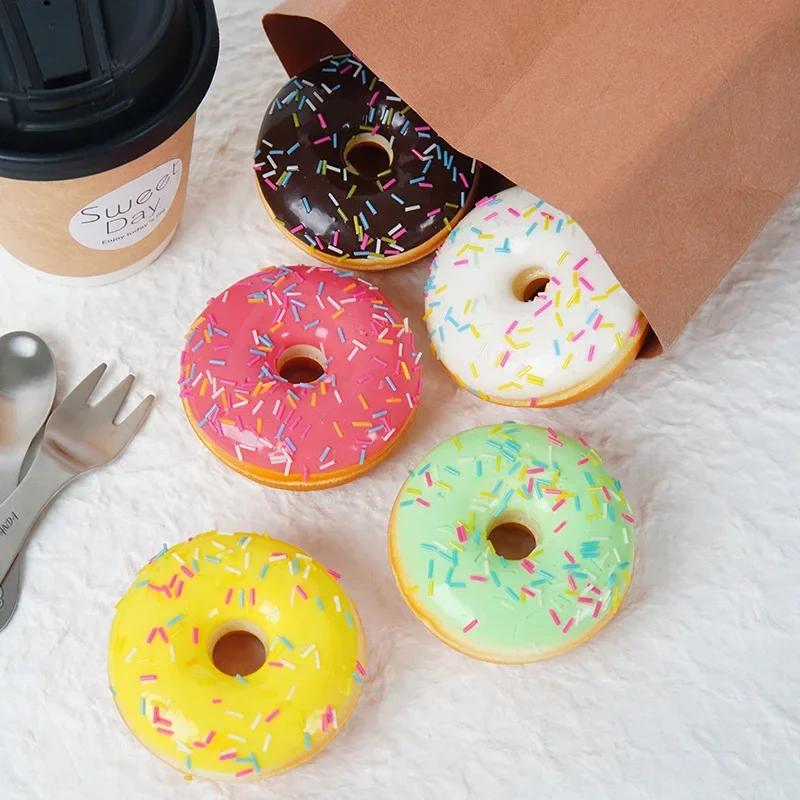 6pc Artificial Donuts Model Imulation Donut Fake Cake Bread Model PU Donut Dessert Baking Shop Display Photography Props Dessert