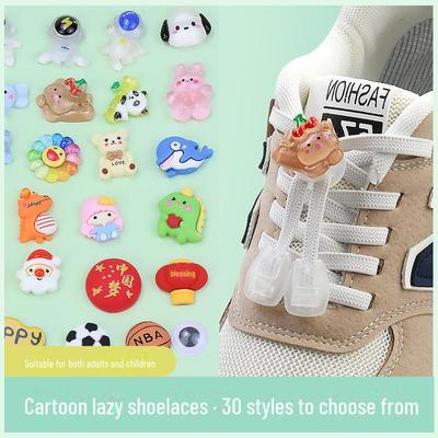 Boucle de chaussure sans nœud pour enfant, motif dessin animé, accessoire décoratif à ressort