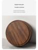 Solid Walnut Wooden Fruit & Salad Bowl - Round Plate for Dining & Household Use