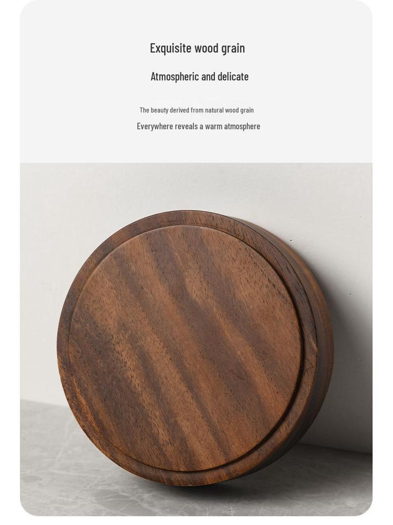 Solid Walnut Wooden Fruit & Salad Bowl - Round Plate for Dining & Household Use