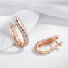 Rose Gold Color Geometric Long Earrings For Women Fashion Natural Zircon Accessories High Quality Daily Jewelry