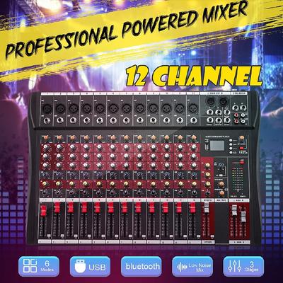 12kanálový mixážní pult Bluetooth Live Studio pro mixážní pult s USB XLR vstupem 48V profesionální mixážní pult pro DJ