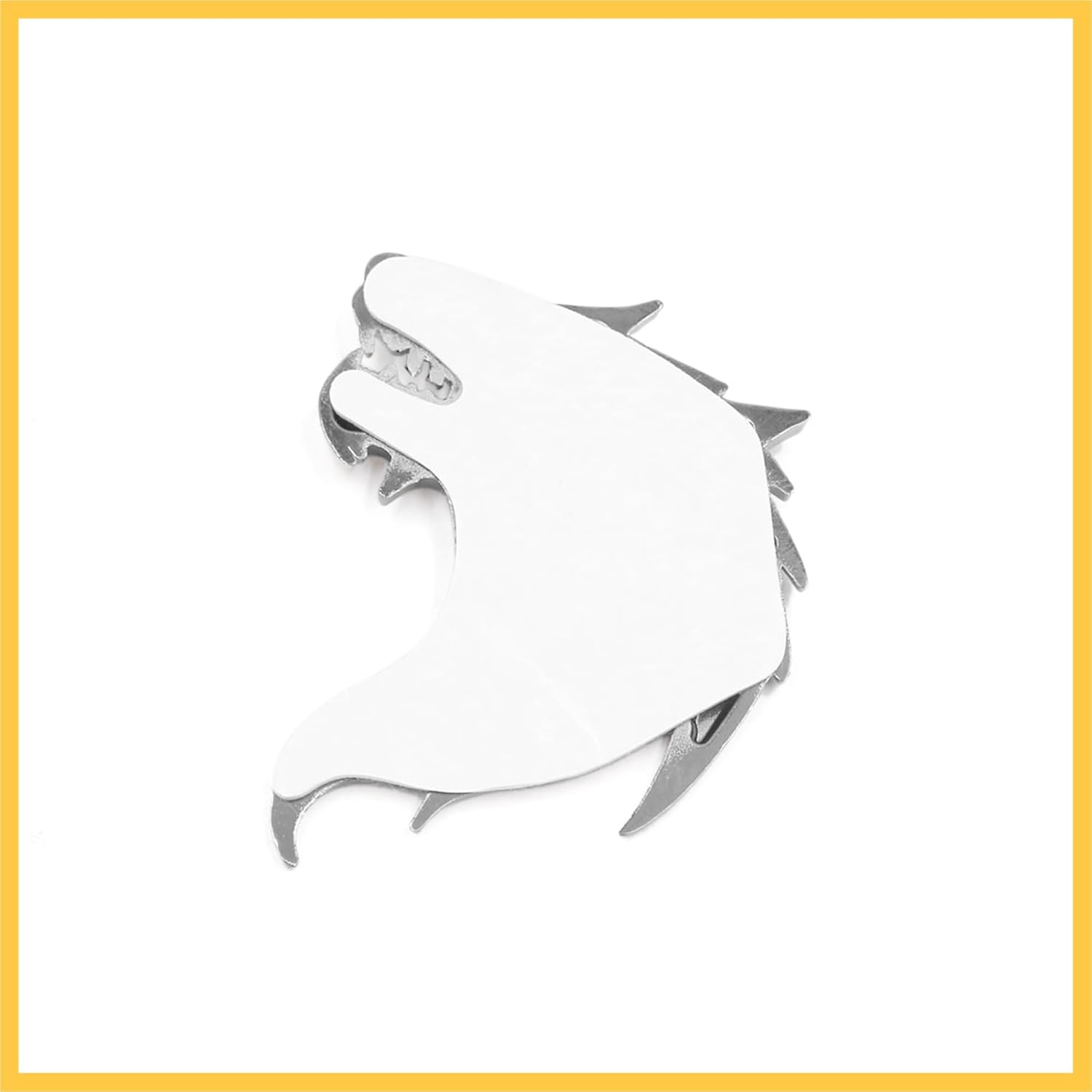Silver Tone Metal Wolf Head Shaped Decorative Sticker Badge Emblem for Car Auto Replacement Parts