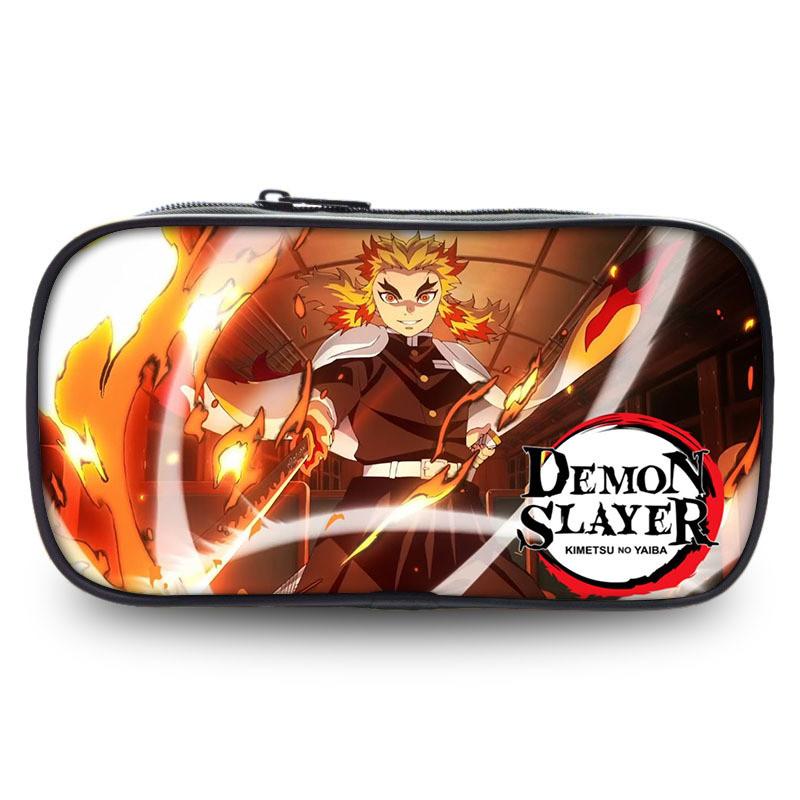 Cute Demon Slayer Pen Pouch Large Capacity Oxford Fabric Versatile Pencil Bag