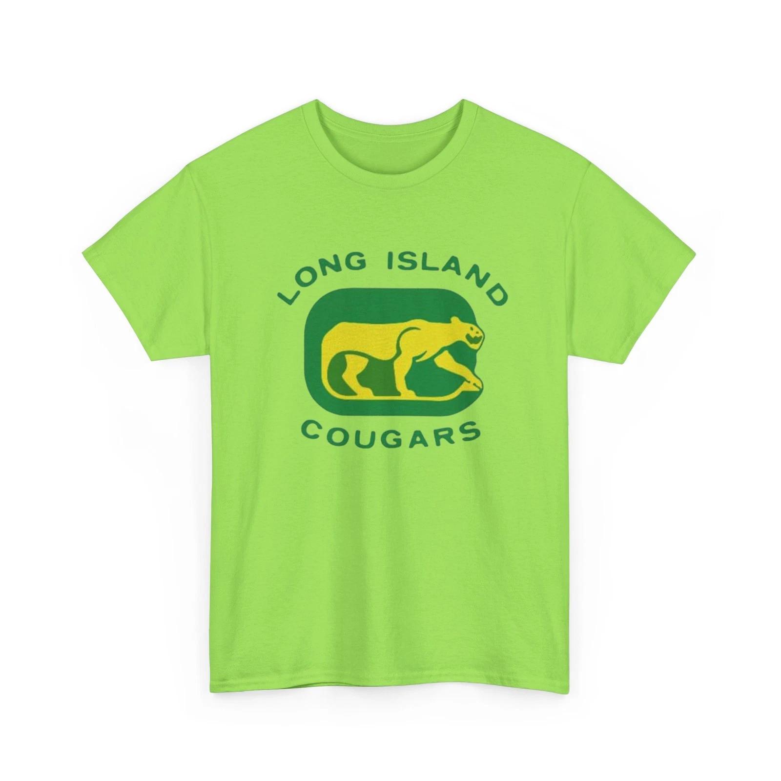 Defunct Hockey Team Long Island Cougars Printed T shirt WHA Chicago Affiliate 2XL