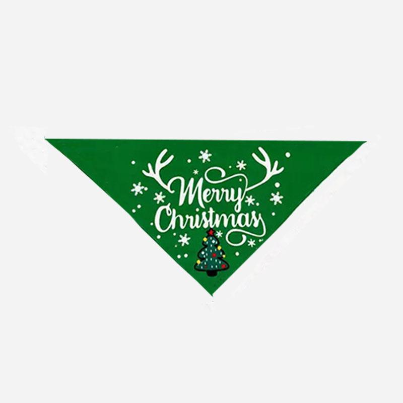 Pet Christmas triangle scarf, elk print dog saliva scarf, cat scarf pet jewelry