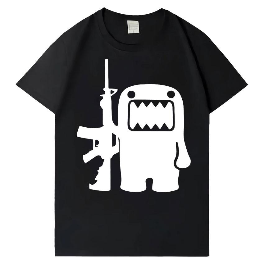 Domo Kun Funny Meme T Shirts Mens Women Clothes Classic Cotton Casual Tee Shirts Short Sleeve Oversized Tshirt Tops Streetwear