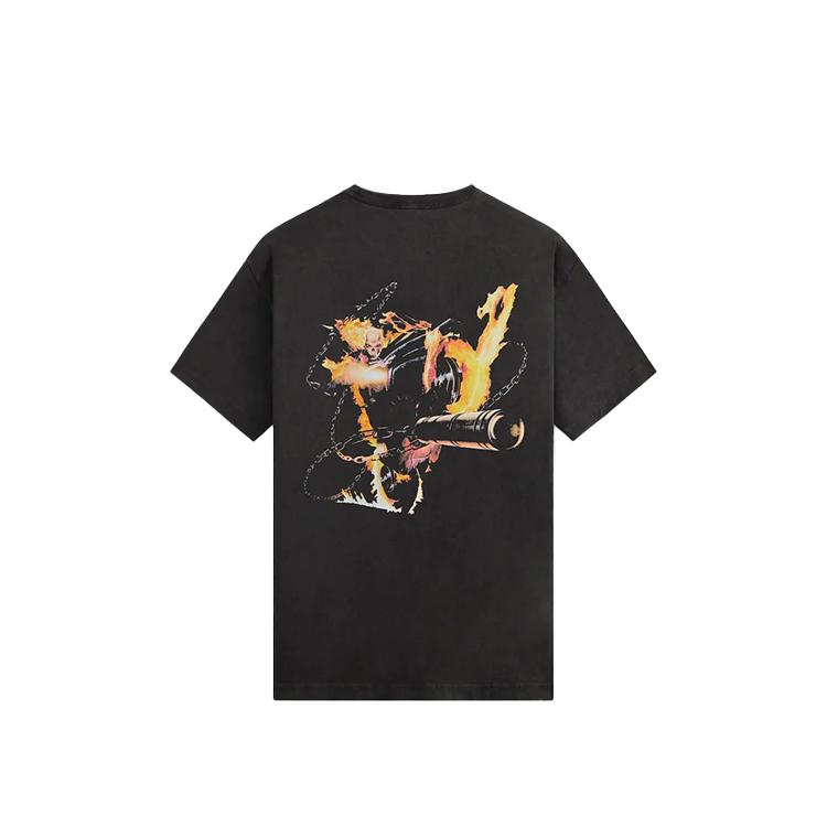Kith X Marvel Ghost Rider Graphic Vintage Pullover Short Sleeve T-Shirt Men T-Shirts KHM034774-001