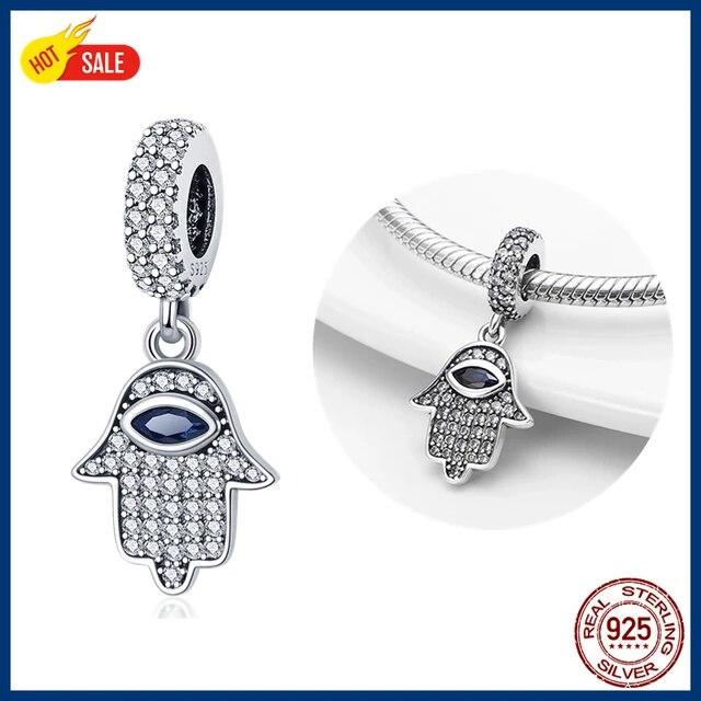 100% 925 Sterling Silver Firefly Charms Evil Eye Air Balloon Blue Charms FitNew Original Bracelet DIY Jewelry Making