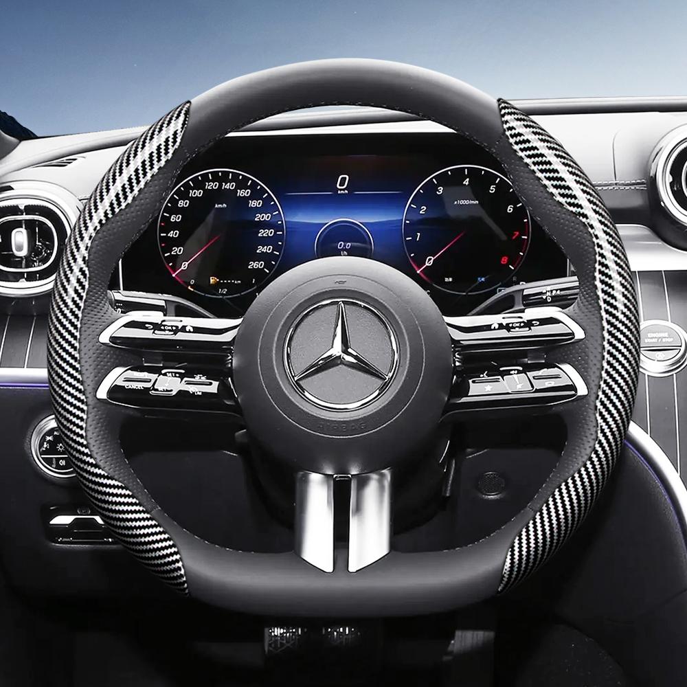 Geeignet für Mercedes-Benz Lenkradabdeckung mit Carbonfaser-Textur und segmentiertem Schnellverschluss-Design V g S a E C-Klasse Gle Glc Gla Glb Cls