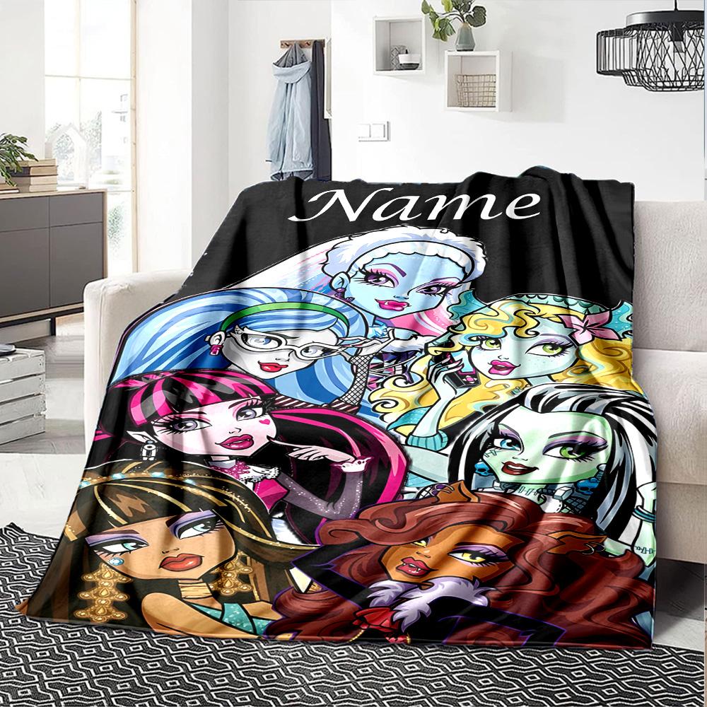 Customizable Monster High Draculaura2 Throw Blanket – Personalized Name, All-Season Cozy Snug Blanket, Machine Washable, Personalized Blanket
