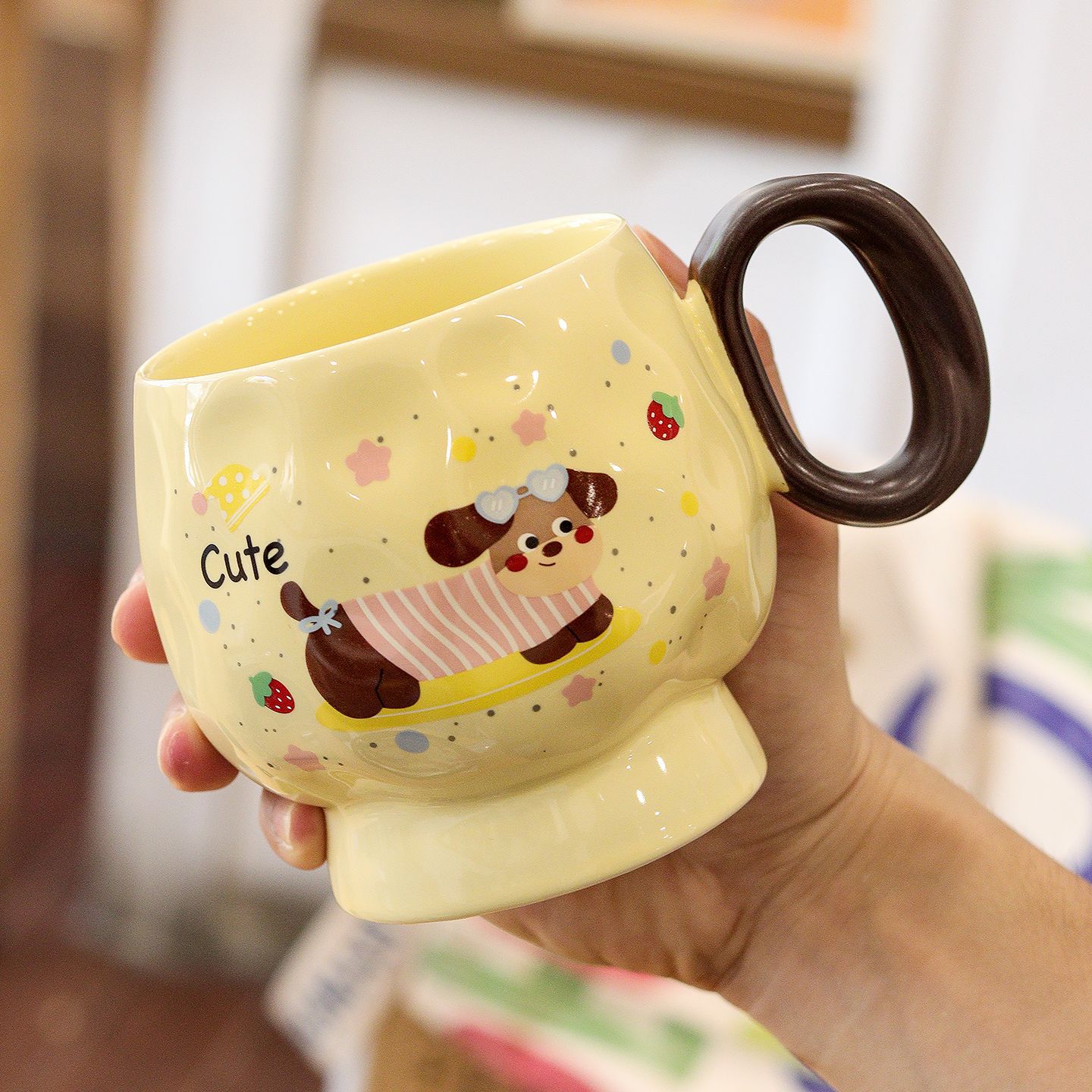 Cute Dachshund Water Cup with Gift Box Coffee Cup Ceramic Cup Practical Small Gift Cup Mug Souvenir 450ML