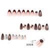 Hot-selling Black and White Zebra Pattern Wearing Nail 3D Three-dimensional Cherry Manicure Nail Piece French Red Fake Nail