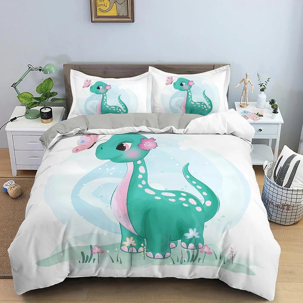 Cartoon Animal Duvet Cover Set Kids Lion Hippo Giraffe Pattern Bedding Set Polyester Single Twin Queen King Size Comforter Cover