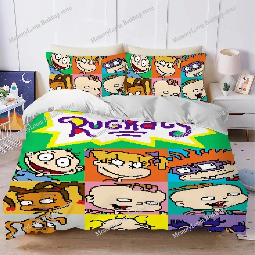 Funny R-Rugrats Cartoon Duvet Cover Set Home Style Bedding Soft Laundry Cotton Bed Four Seasons Student Dormitory Luxury Gift963