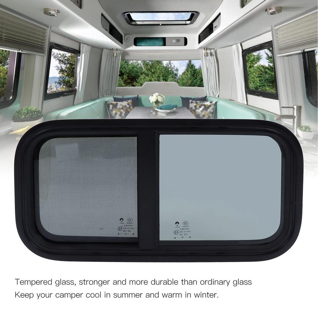 RV Window Screen for and Construction with Vertical and Horizontal Sliding Campers, Trailers, Vehicles, 600x300mm,
