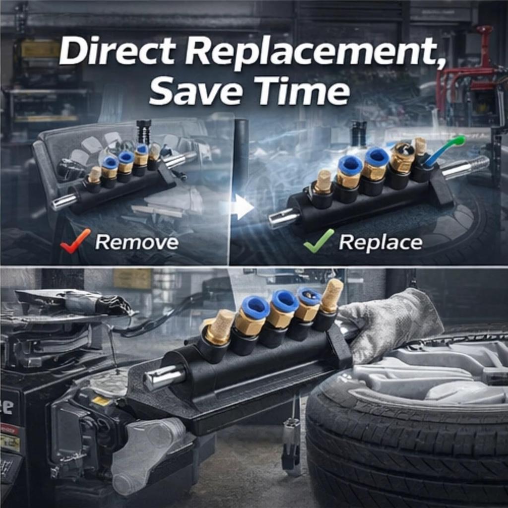 KIMISS Tire Air Control Valve Foot Pedal Valve for Tire Changer Machine, Aluminum Alloy 8mm OD Tubing Connectors Tyre Machine Pneumatic Switch Type A