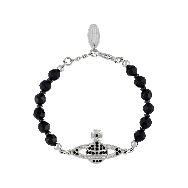 

Vivienne Westwood Messaline Saturn Pendant Beaded Bracelet Unisex Bracelet Black Silver 6103007502P178P178 Box