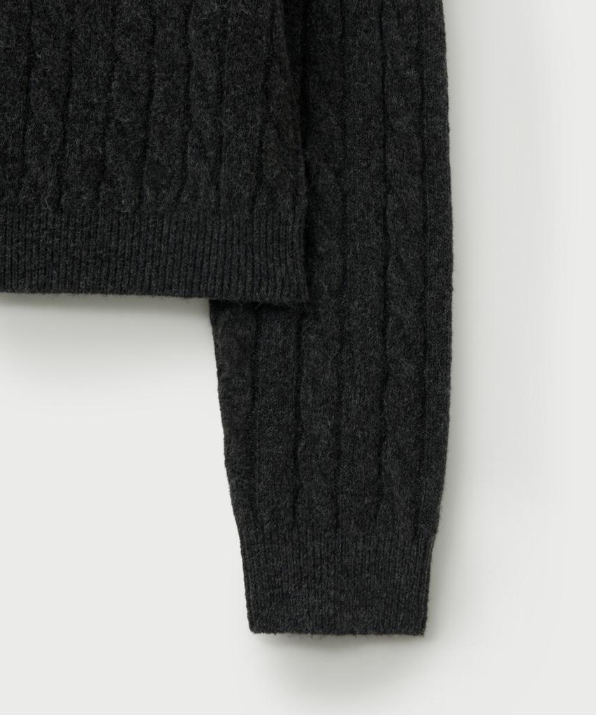 Seteo (W) Soft Touch Cable Crew Neck Knit Charcoal