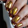 Chic European & American Ins-Style Gold-Plated Square Nail Art Stickers - 24 Removable Wearable Tips