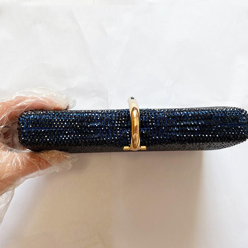 Coffee/Red Crystal Large Evening Clutches Diamond Wedding Purses Rhinestone Party Handbags Silver Bridal Dinner Clutch Bag
