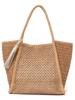 Ships Any Tassel Openwork Paper Tote Bag 720030110, Camel, One Size