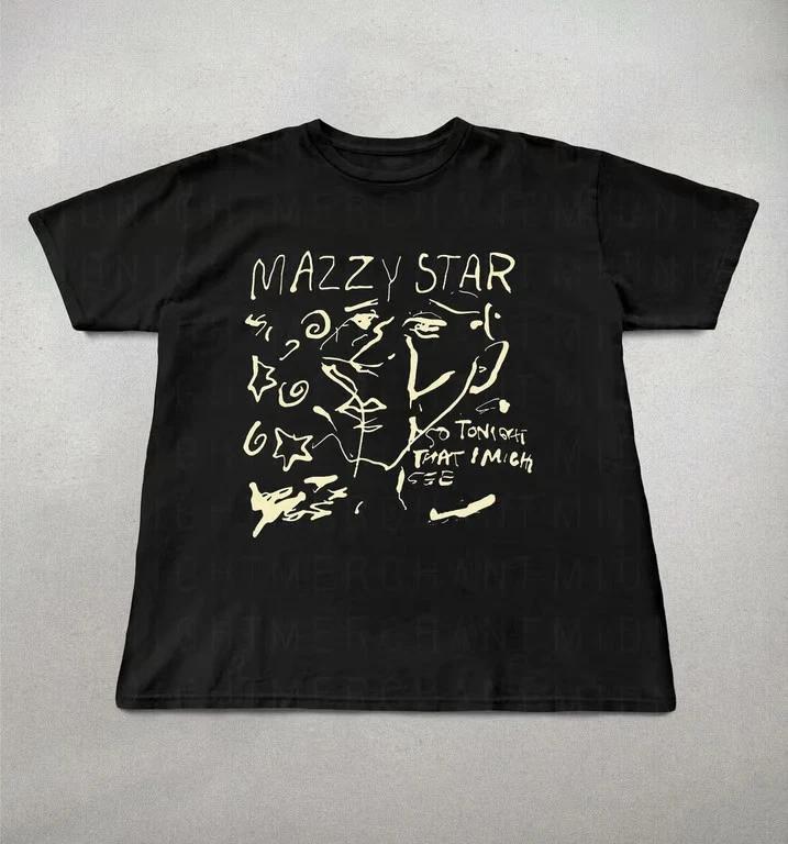 Retro Mazzy Star Album Tshirt 90s Retro Band Tshirt Summer New Mens Tshirt Casual and Fashionable Tshirt S
