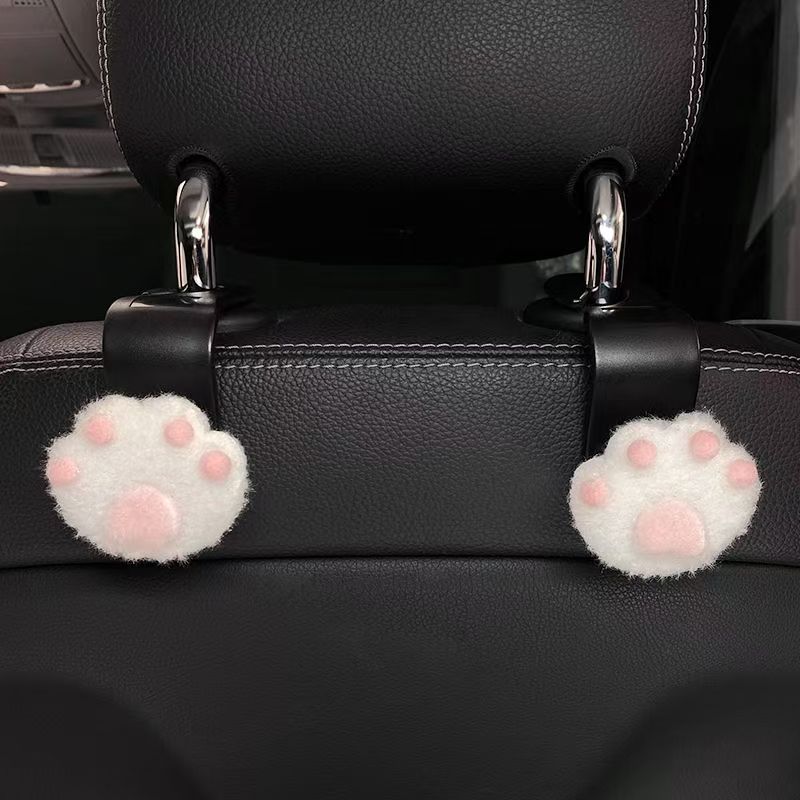 

2 Cat Claw Car Hooks Creative Cartoon Cute Invisible Front and Rear Multi functional Car Back Hooks Car Use