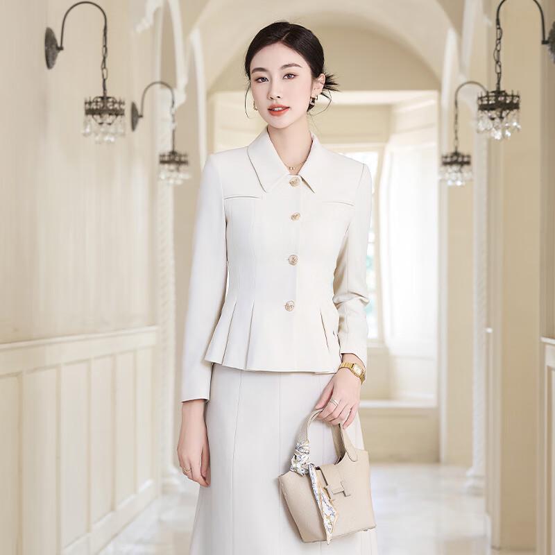 Tluo Man Women's Elegant Two-Piece Suit Skirt Set