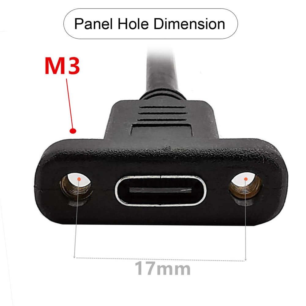 NFHK 90 Degree Angled to USB Type C Male to Female Extension Data 30cm USB-C 3.1 Cable,