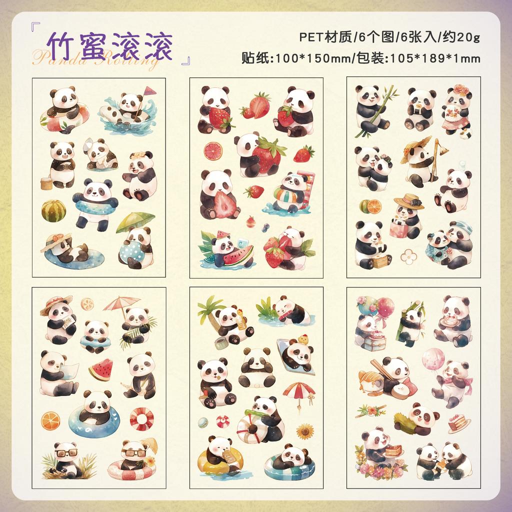 6pcs/pack Creative Cartoon Small Animal Die Cutting Decorative Stickers Collage Journal Scrapbooking Material Stationery Sticker
