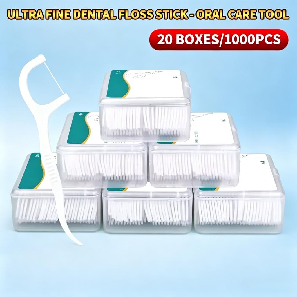 1/3/6/20 Box Disposable Plastic Toothpick Dental Floss High-tension Smooth Dental Floss Stick Portable Dental Floss Box Dental