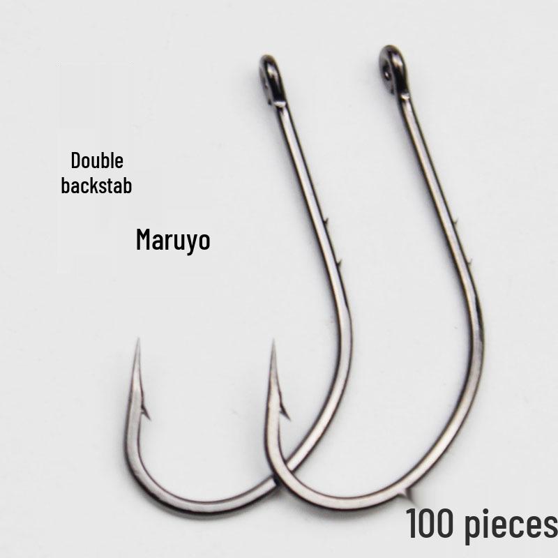 

Backstab Maruseigo Barbed Long Shank Offset Hook - Eye Design for Live Bait & Sea Fishing No. 11