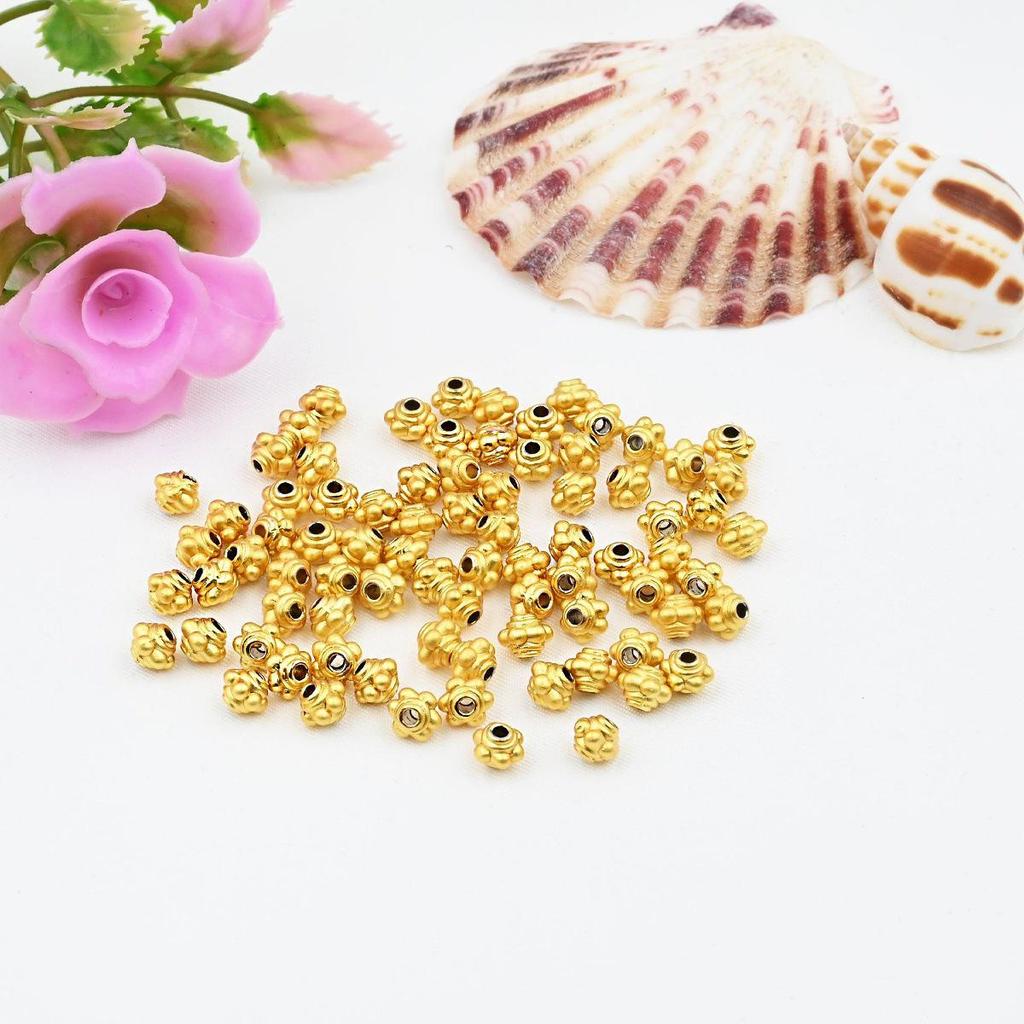 14K Gold-Filled Color-Preserving Snowflake Spacer Beads for DIY Bracelets