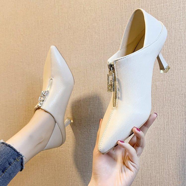 High Heels New Autumn Pointed Single Shoes Stiletto Middle Heel Two Fashion Shoes