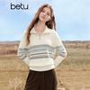 betu Women's Fair Isle Jacquard Half-Zip Pullover Sweater