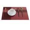 Set of 6 PVC Placemats Plastic Wipe Clean Heat Resistant Woven Vinyl  Non Slip Washable Rectangle For Dinner Table Wedding Decor